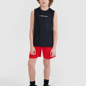 4F Tank top sportowy szybkoschnący chłopięcy - czarny 122/128 (6-8 lat)