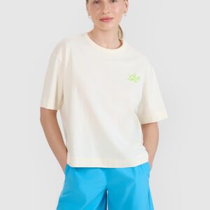 4F T-shirt regular z nadrukiem damski - biały