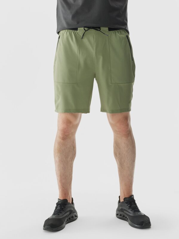 4F Spodenki treningowe regular szybkoschnące męskie - oliwkowe