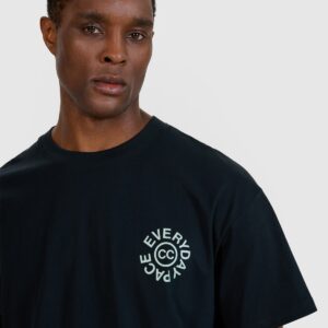 4F T-shirt oversize z nadrukiem męski - czarny