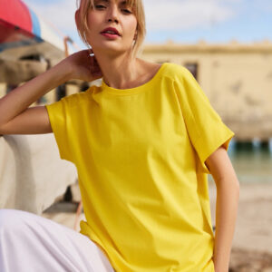 ba0afd91017ecc0a5ea4f54ad3977cb86c35354b Bawełniany t-shirt żółty