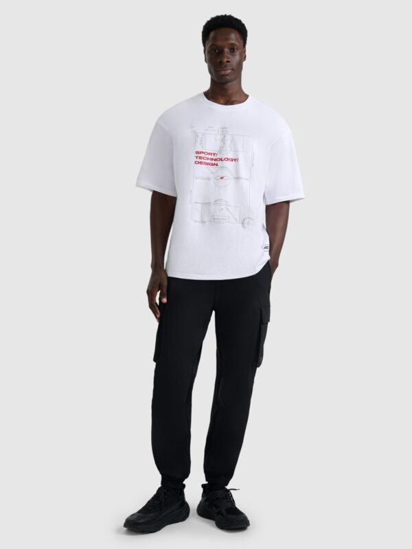 4F T-shirt oversize z nadrukiem męski - biały