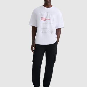 4F T-shirt oversize z nadrukiem męski - biały