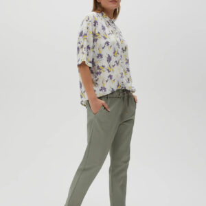 ba8732d0da29064a73395b116f2bb2a64e893ff5 Spodnie z prostymi nogawkami w kant oliwkowe