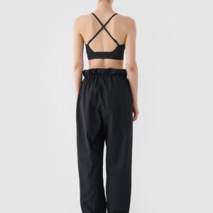 4F Spodnie casual parachute oversize damskie - czarne