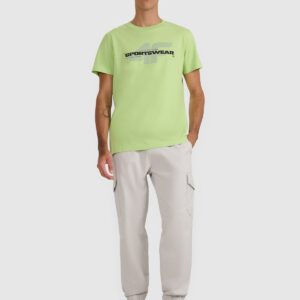 4F T-shirt regular z nadrukiem męski - zielony