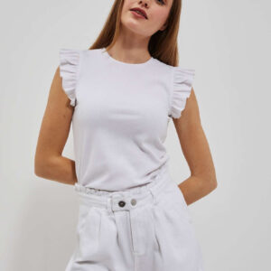 Szorty z podwiniętą nogawką perłowe