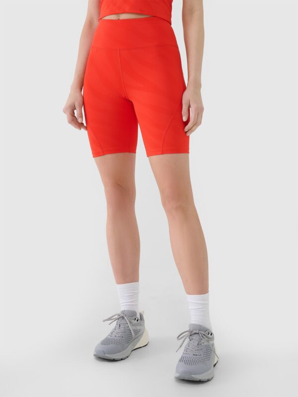 4F Legginsy kolarki treningowe damskie - czerwone