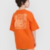 4F T-shirt oversize z nadrukiem chłopięcy - pomarańczowy 158 (12-13 lat)