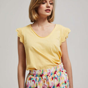 Bluzka z ozdobnym rękawem waniliowy