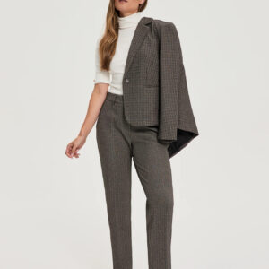 Spodnie z metaliczną nitką ciemnobeżowe