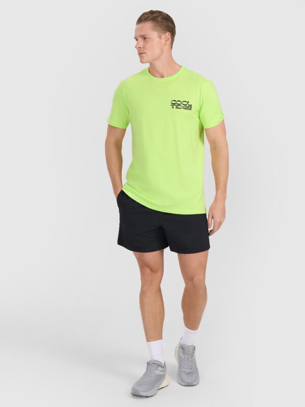 4F T-shirt regular z nadrukiem męski - zielony