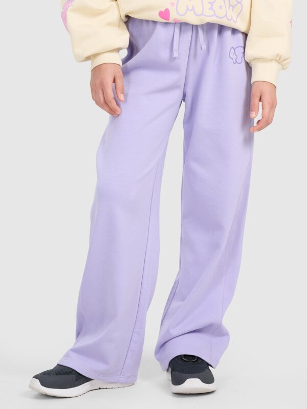4F Spodnie dresowe z szerokimi nogawkami dziewczęce - fioletowe 152 (11-12 lat)