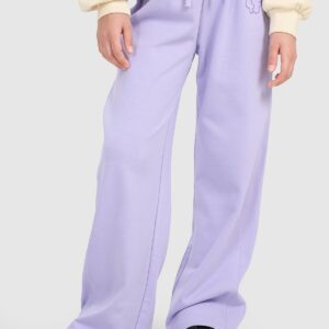 4F Spodnie dresowe z szerokimi nogawkami dziewczęce - fioletowe 152 (11-12 lat)