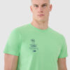 4F T-shirt regular z nadrukiem męski - zielony