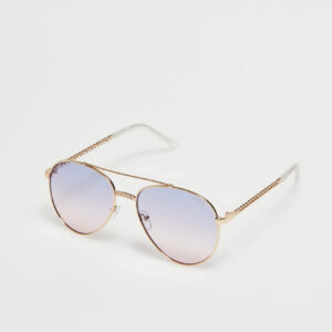 Okulary przeciwsłoneczne z metalowymi oprawkami w kolorze złoty
