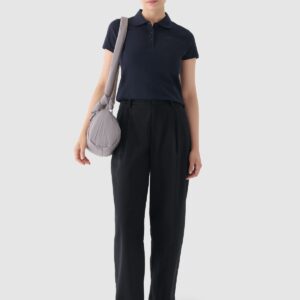 4F Koszulka polo regular damska - granatowa