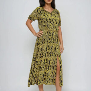 Sukienka z wiskozy żółta