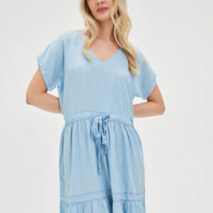 be79d1f4d13f3f2591f2de7d1c05c9979a939728 Sukienka midi z lyocell błękitna