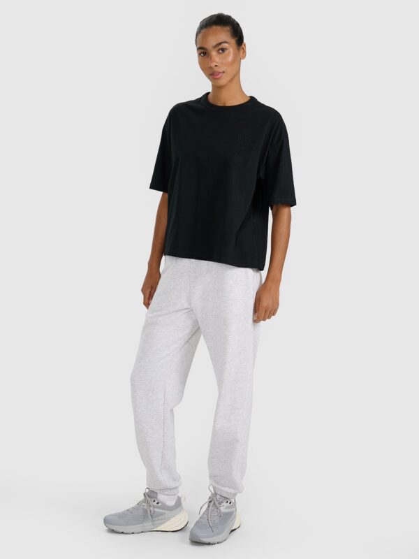 4F T-shirt oversize z nadrukiem damski - czarny