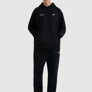 4F Bluza dresowa nierozpinana z kapturem męska - czarna