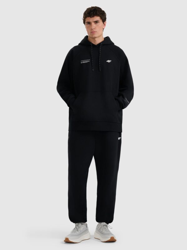 4F Bluza dresowa nierozpinana z kapturem męska - czarna