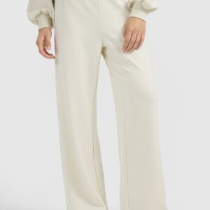 4F Spodnie dresowe z szerokimi nogawkami z modalem damskie - beżowe