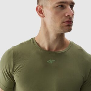 4F Koszulka treningowa bezszwowa męska - khaki