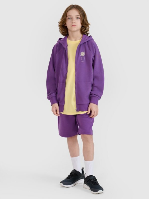 bfb290b08149d1ffca4f65923ffc1293cc753c1d 4F T-shirt oversize z nadrukiem chłopięcy - żółta 122 (6-7 lat)