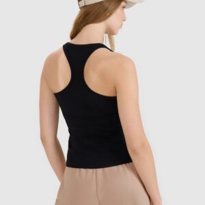 4F Top slim gładki damski - czarny