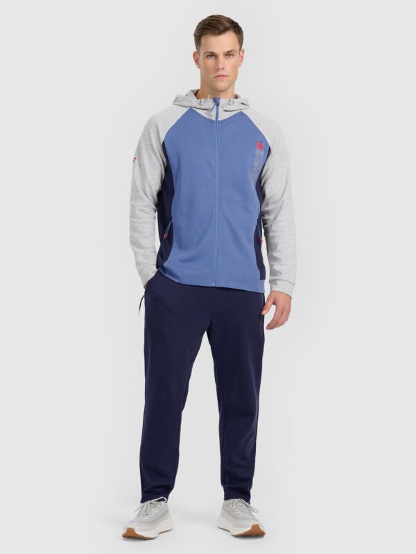 4F Bluza dresowa rozpinana z kapturem męska - szara