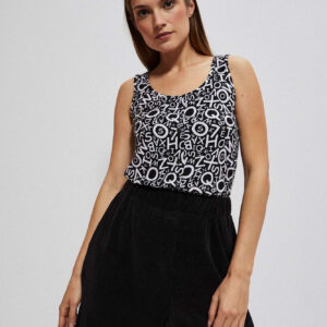 Top z printem czarno-biały