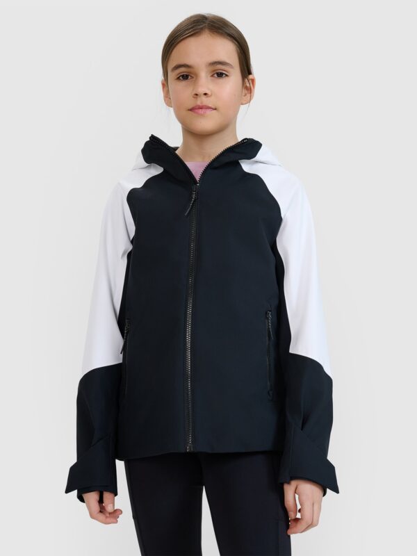 c17a7b2f8281e2efb159501a36531268a44bb91d 4F Kurtka trekkingowa membrana 5000 dziewczęca - czarna 146 (10-11 lat)