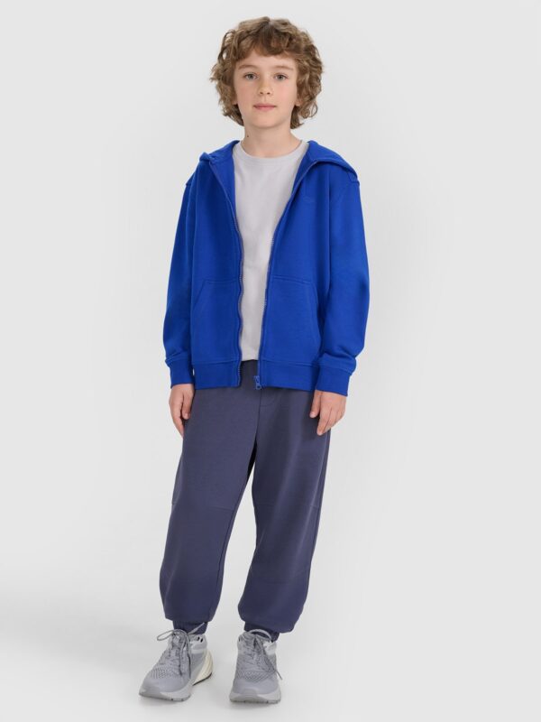 4F Bluza dresowa rozpinana z kapturem chłopięca - niebieska 164 (13-14 lat)