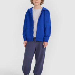 4F Bluza dresowa rozpinana z kapturem chłopięca - niebieska 164 (13-14 lat)