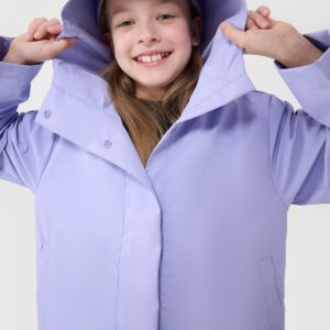 4F Kurtka przejściowa przeciwdeszczowa z gumową powłoką dziecięca - fioletowa 128 (7-8 lat)