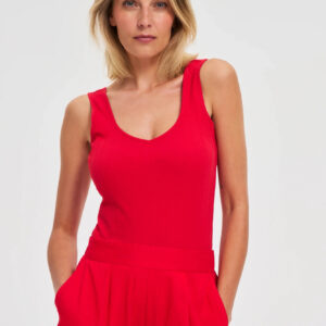 c2cc242da5c7d165e71084117321887972994e96 Prążkowany top czerwony