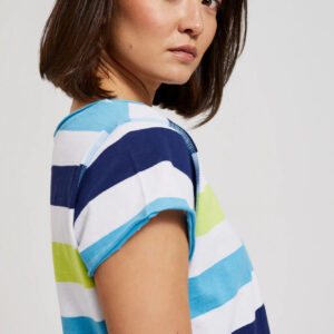 Bluzka w paski turkusowa