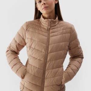 4F Kurtka puchowa z wypełnieniem z recyklingu damska - beżowa