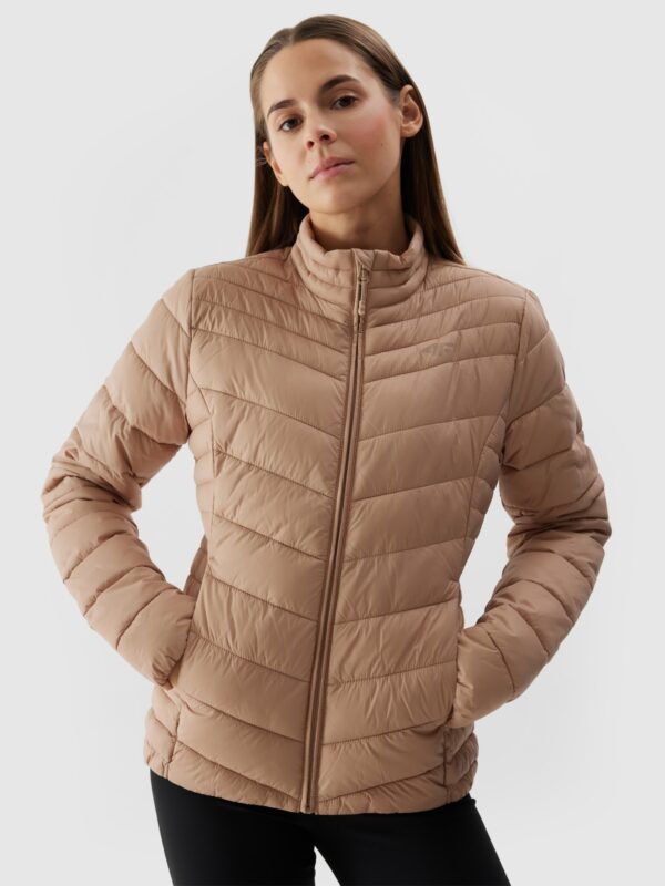 4F Kurtka puchowa z wypełnieniem z recyklingu damska - beżowa