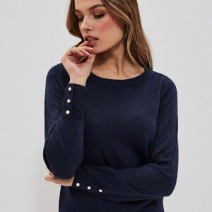 c4c4b1ceaba2ee7ad0b21f284a594968ceaf25af Sweter z metaliczną nitką granatowy