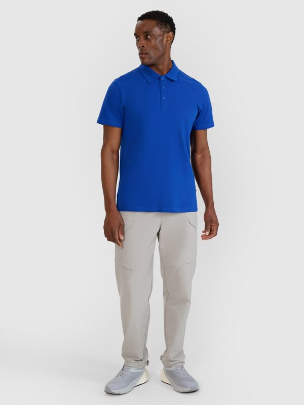 4F Koszulka polo regular męska - niebieska