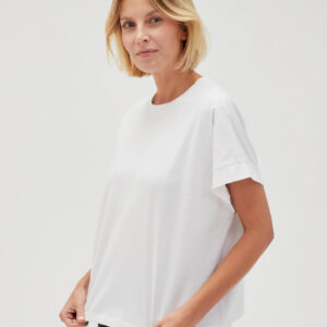 Bluzka z zamkiem na plecach biała