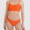 4F Dół od bikini damski - pomarańczowy