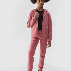 4F Spodnie dresowe joggery dziewczęce - różowe 158 (12-13 lat)