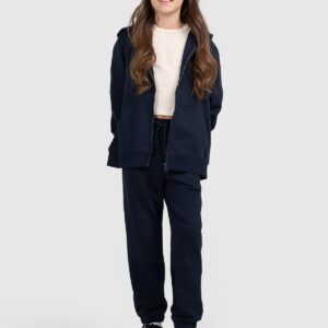 4F Bluza dresowa rozpinana z kapturem dziewczęca - granatowa 140 (9-10 lat)