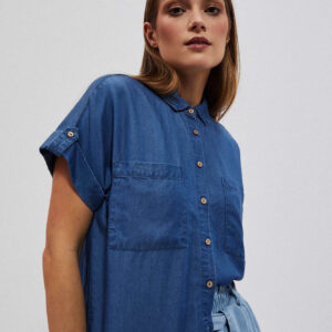 Koszula lyocell ciemnoniebieska