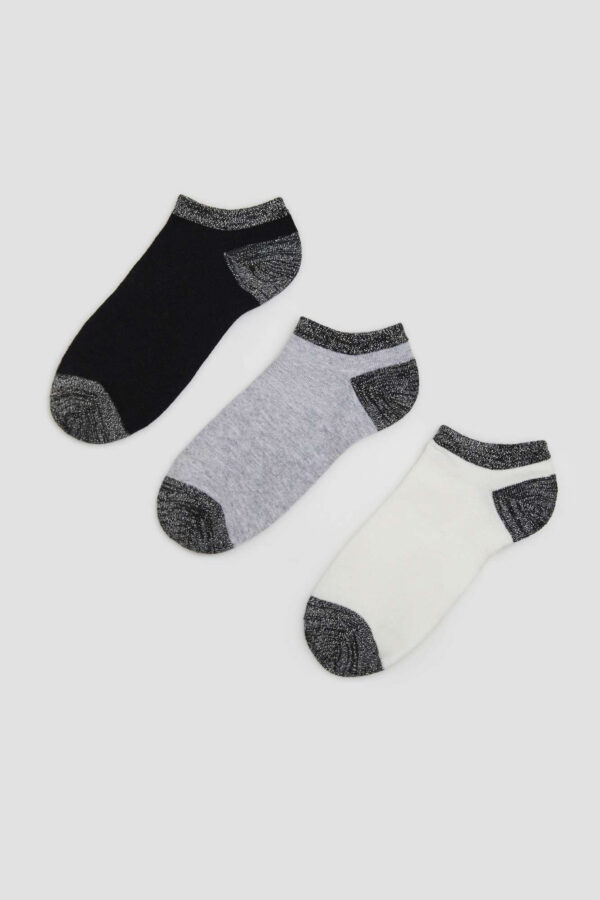 3 pack skarpetek z metaliczną nitką