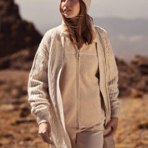 Długi kardigan beżowy