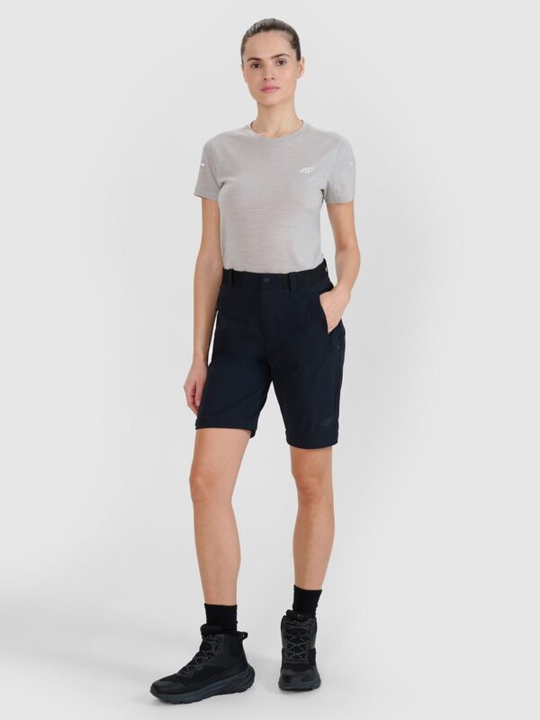 4F Spodnie trekkingowe 2w1 szybkoschnące damskie - czarne